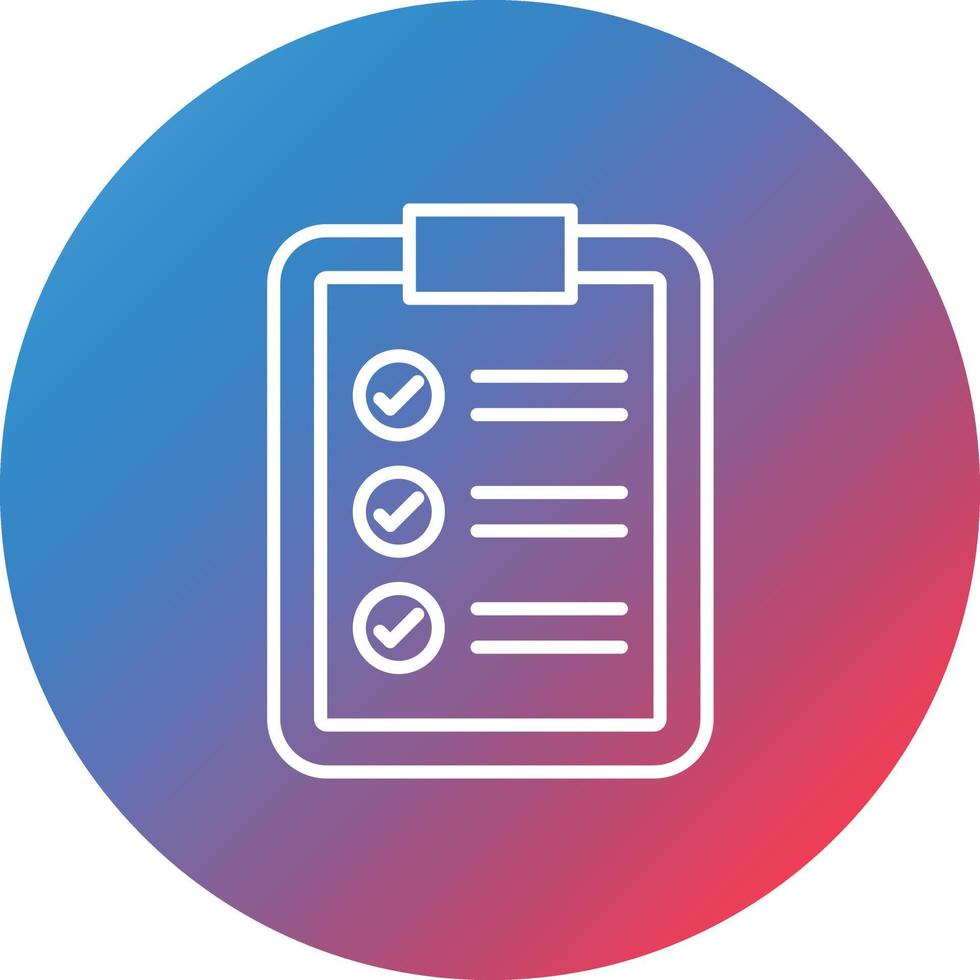 Checklist Line Gradient Circle Background Icon vector