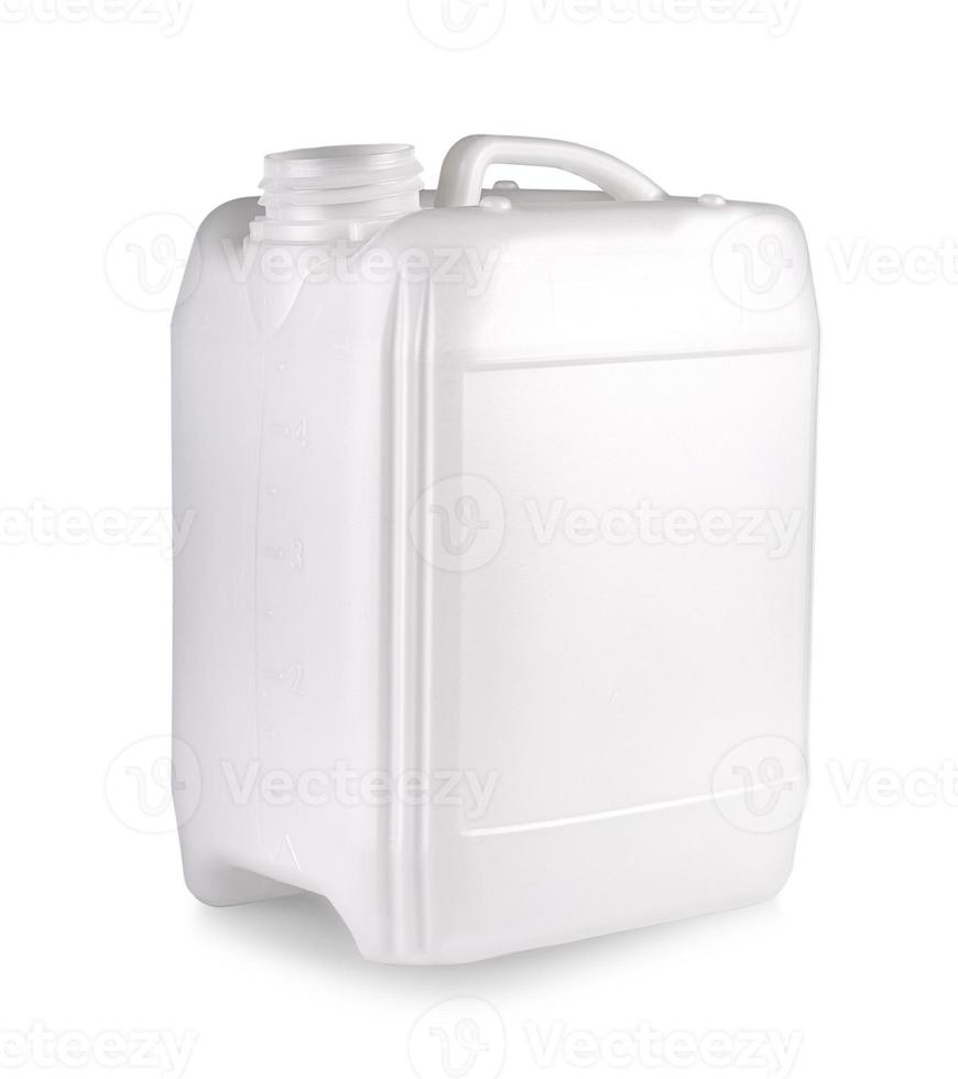 Canister with a liquid substance isoilated on white photo