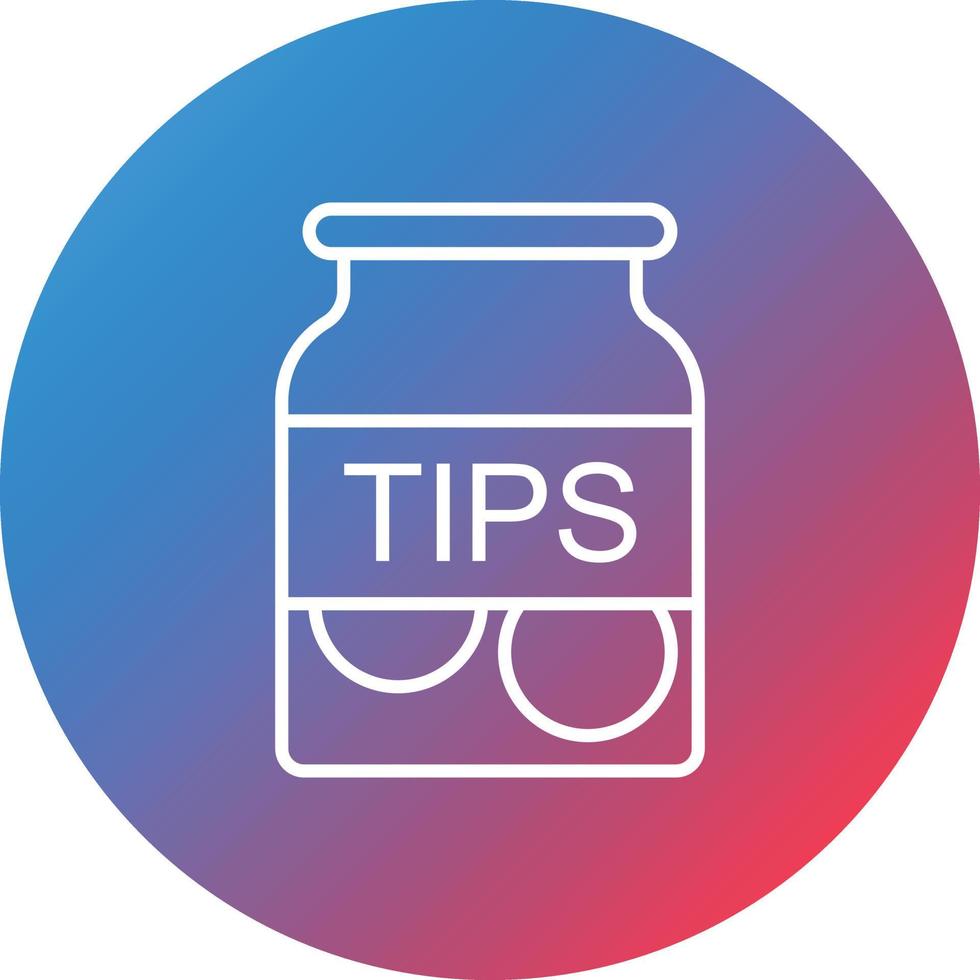 Tips Jar Line Gradient Circle Background Icon vector