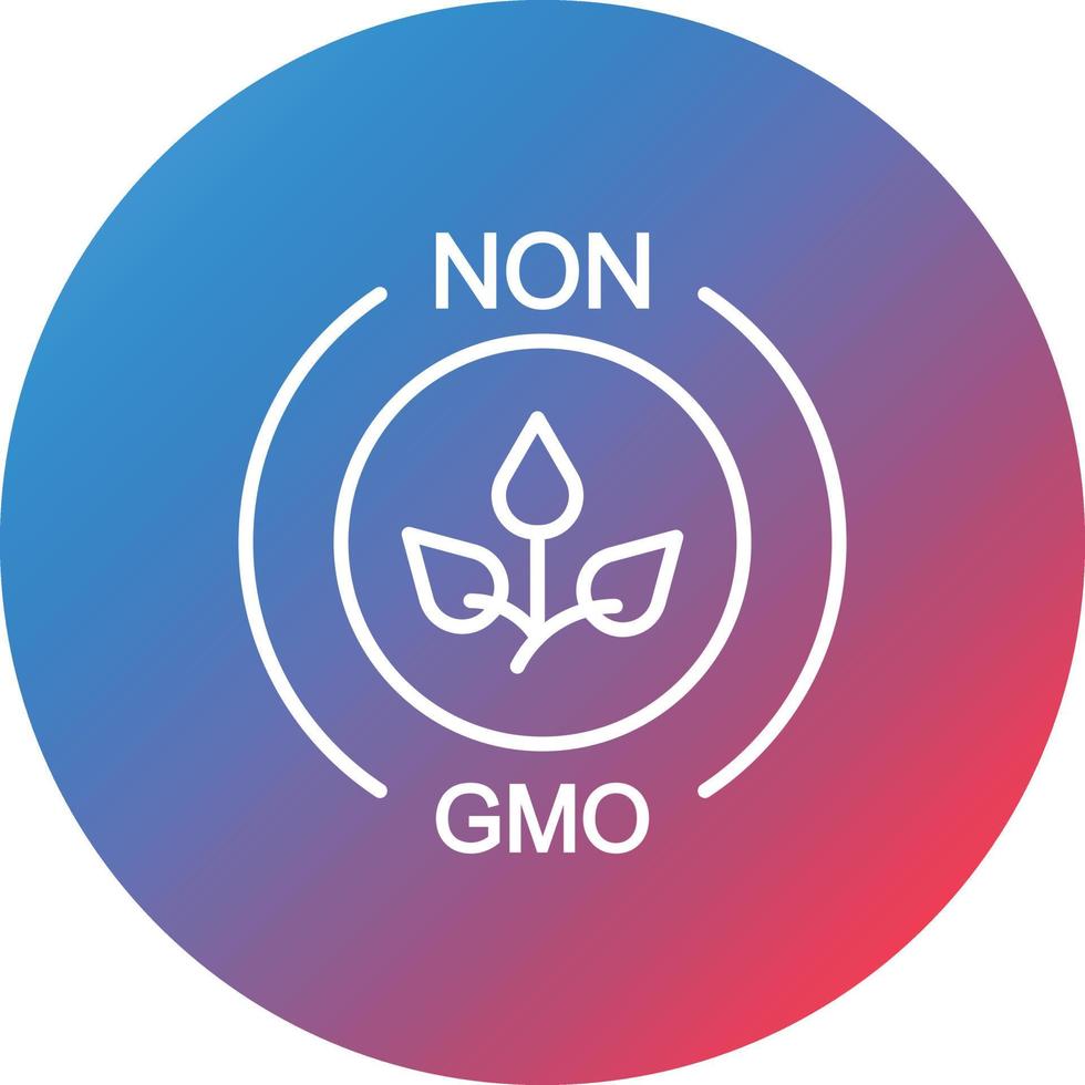 Non Gmo Line Gradient Circle Background Icon vector