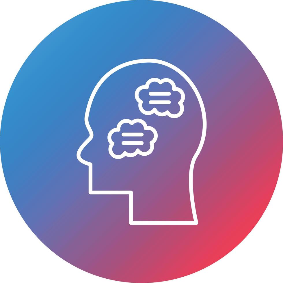 Inner Dialogue Line Gradient Circle Background Icon vector