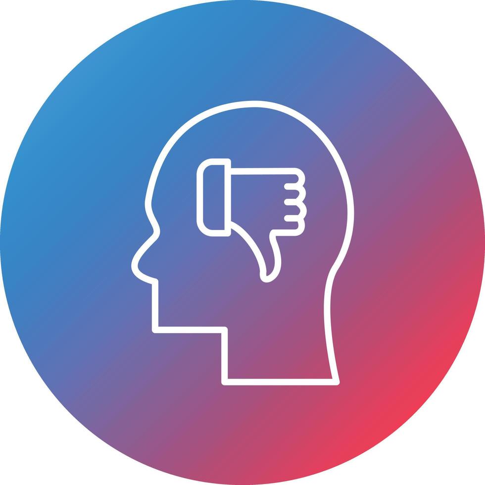 Negative Thinking Line Gradient Circle Background Icon vector