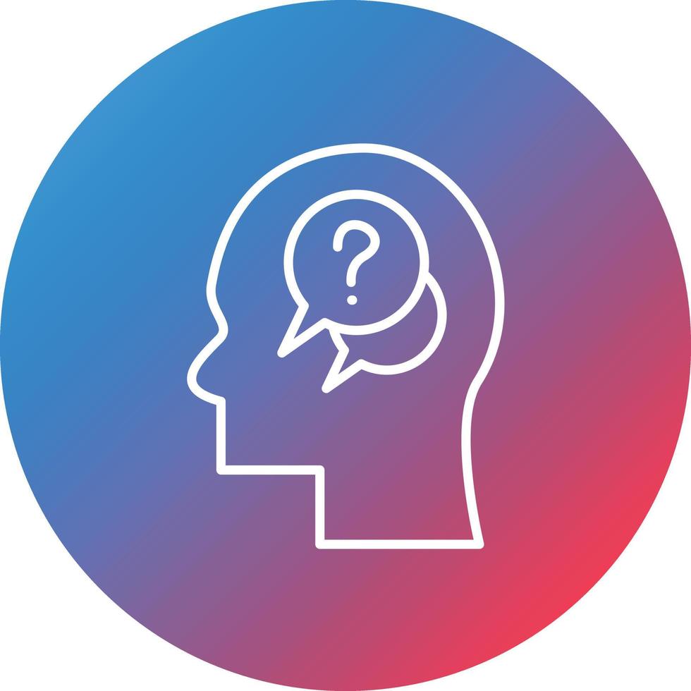 Doubt Line Gradient Circle Background Icon vector