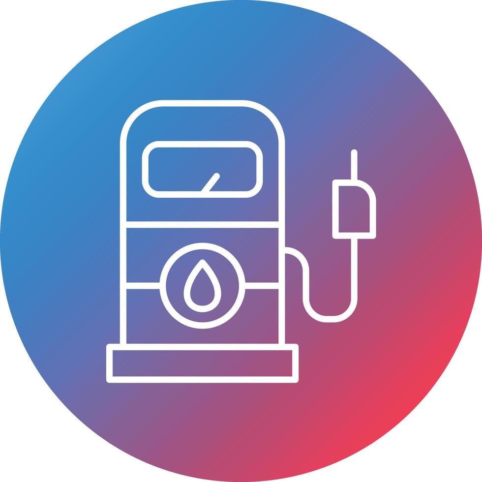 Gasoline Line Gradient Circle Background Icon vector