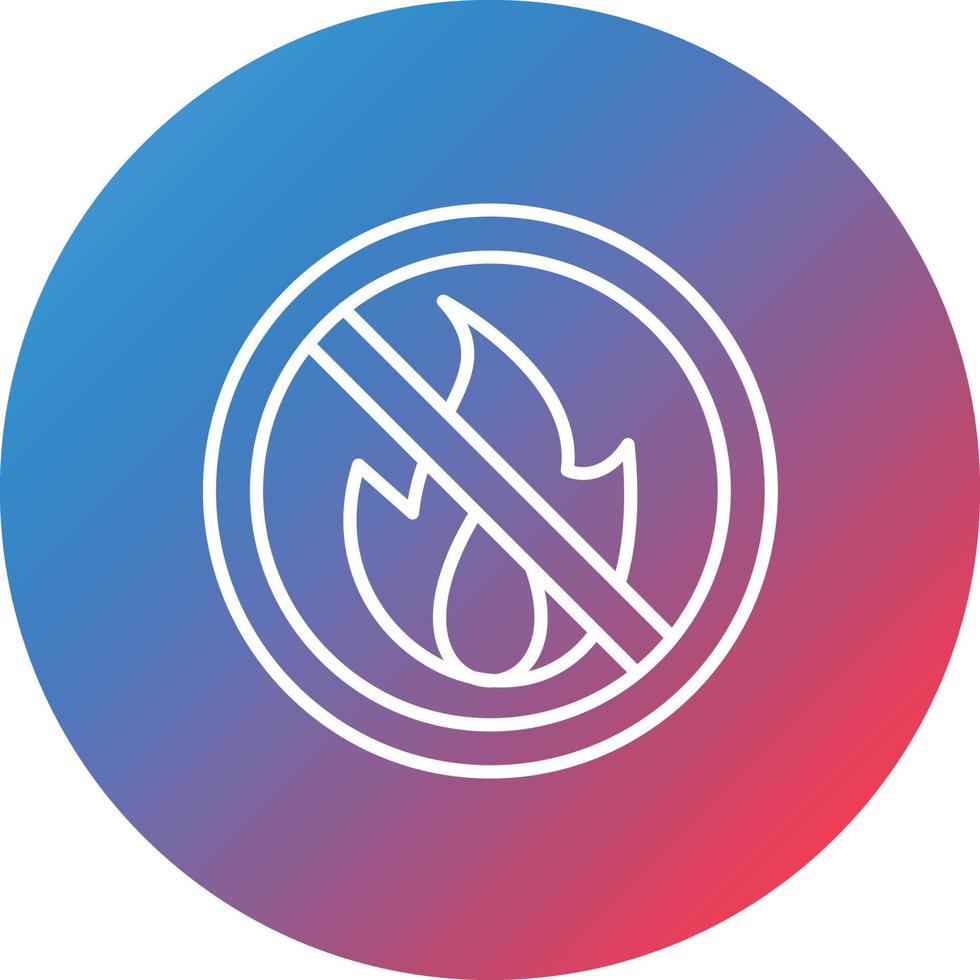 No Fire Line Gradient Circle Background Icon vector