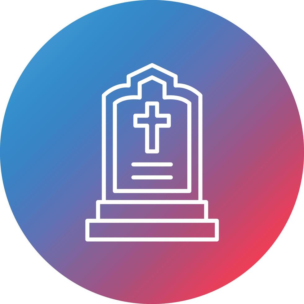Tomb Line Gradient Circle Background Icon vector