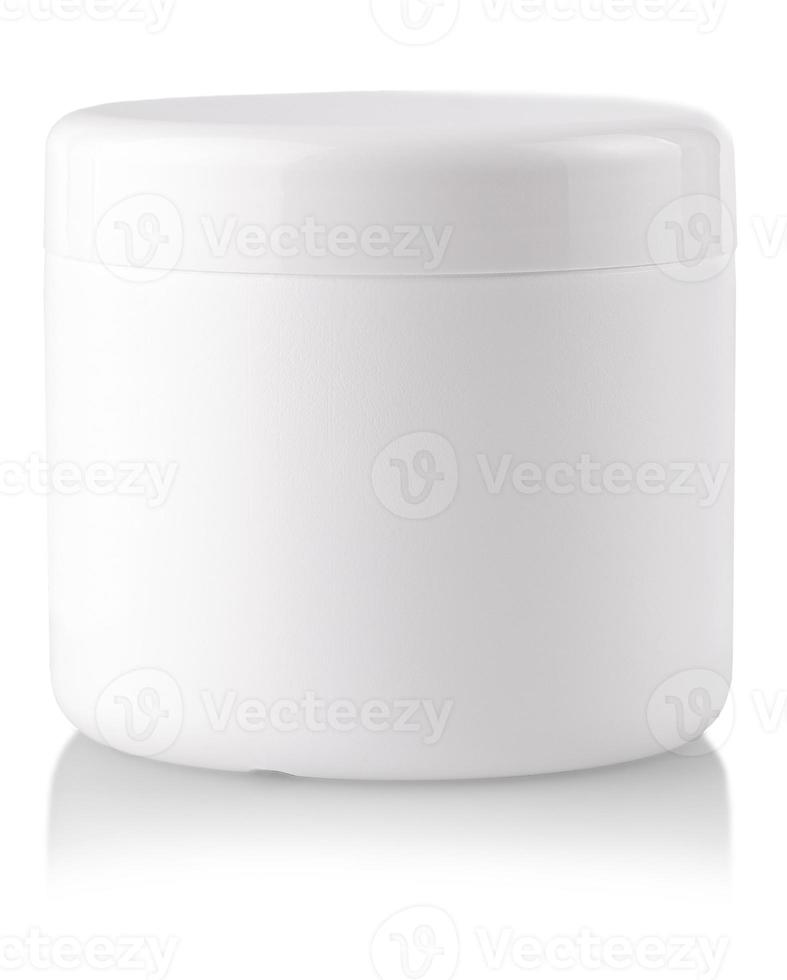 jar or blank packaging for cosmetic product with cap isolated in white photo