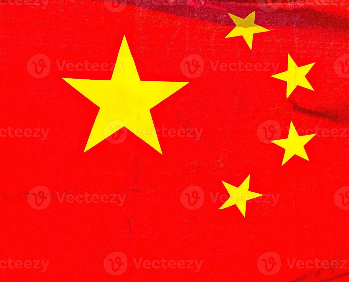 the Chinese National Flag on white photo