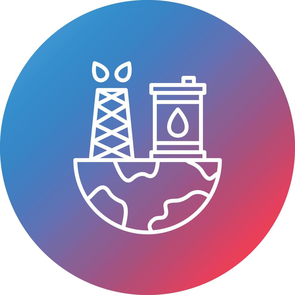 Oil Exploration Line Gradient Circle Background Icon vector