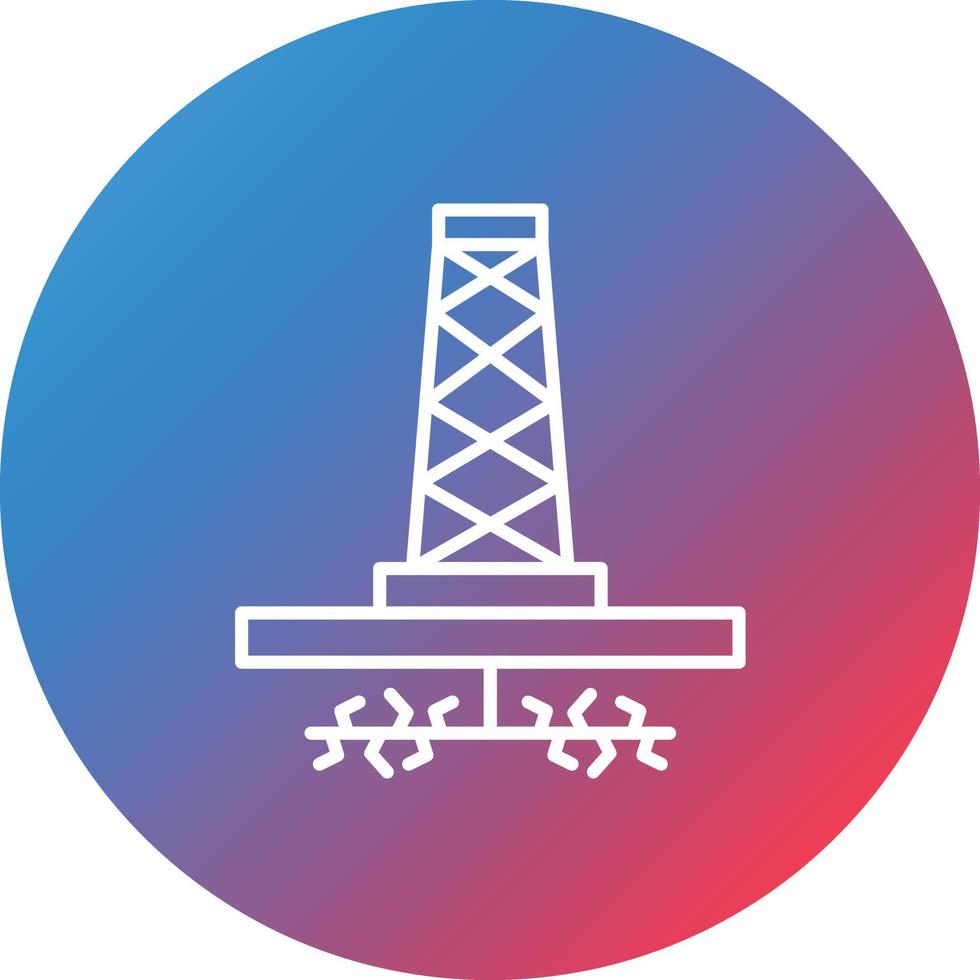 Fracking Line Gradient Circle Background Icon vector