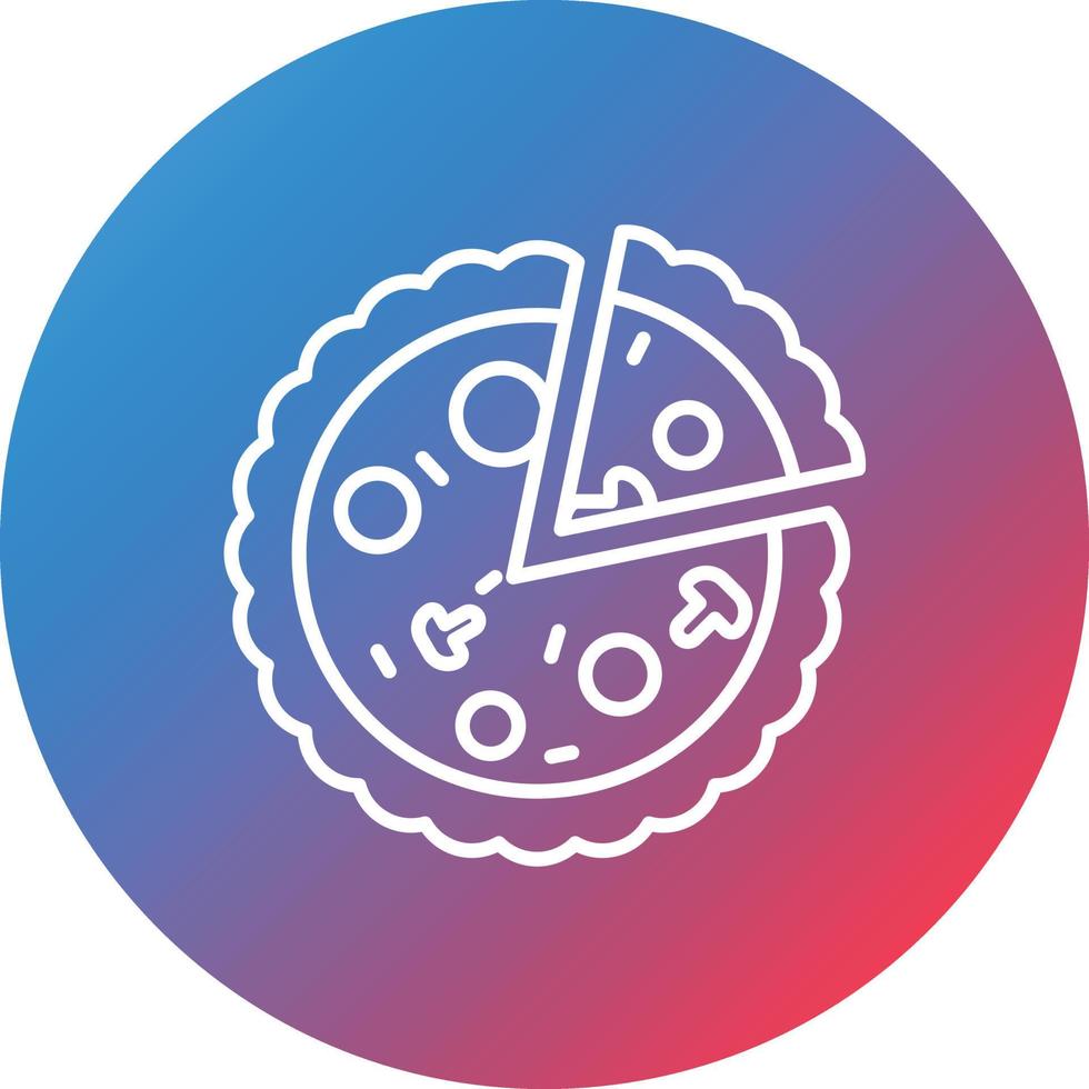 Pizza Line Gradient Circle Background Icon vector
