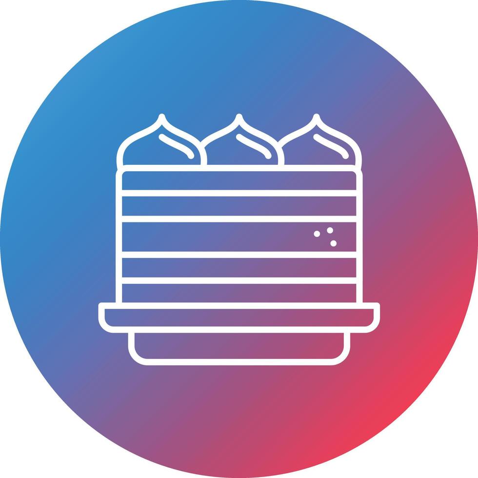 Tiramisu Line Gradient Circle Background Icon vector