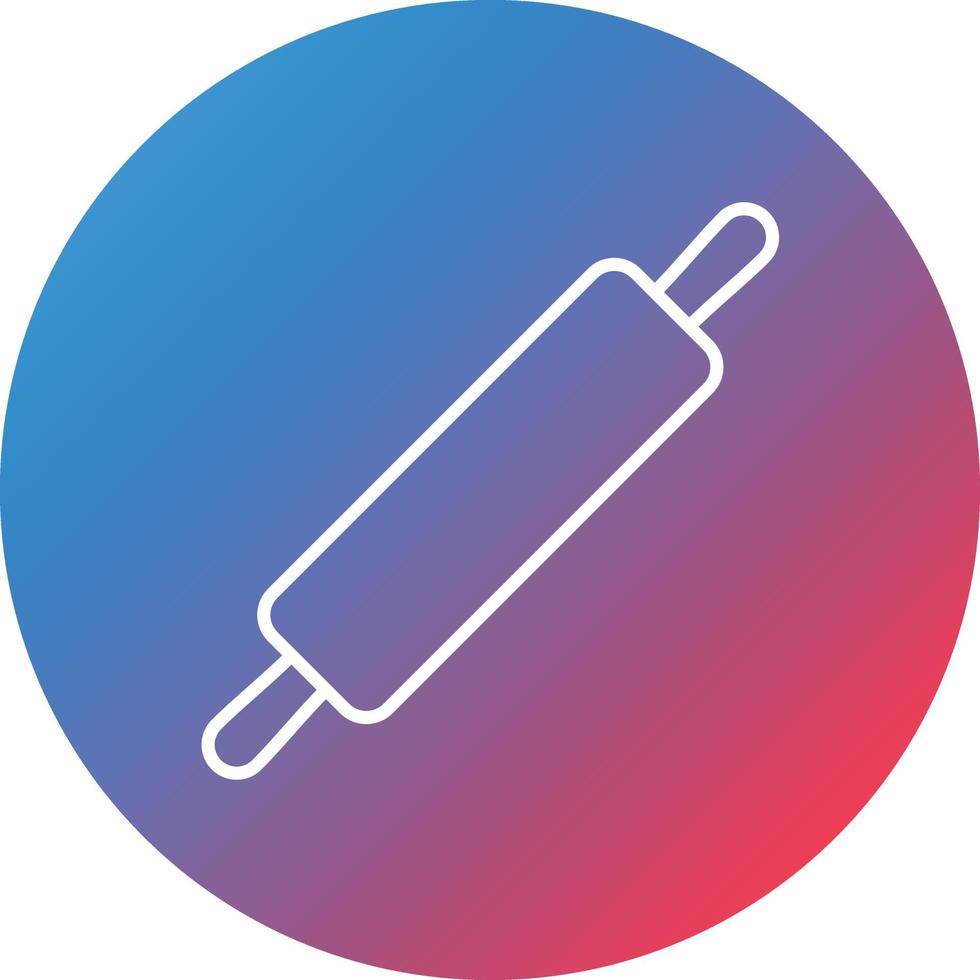Rolling Pin Line Gradient Circle Background Icon vector