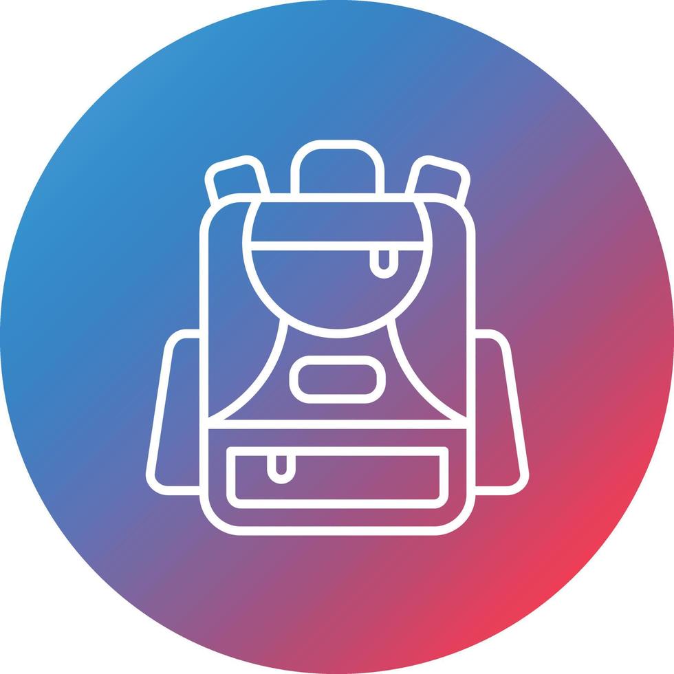 Backpack Line Gradient Circle Background Icon vector