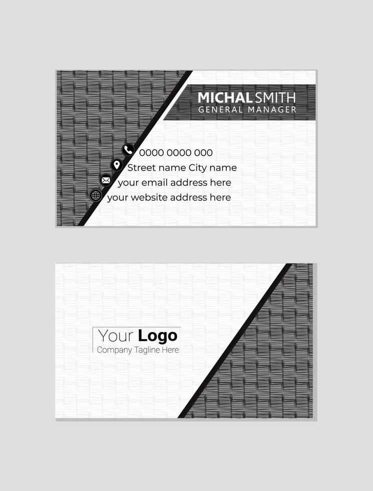 diseño de tarjeta de visita en blanco y negro vector