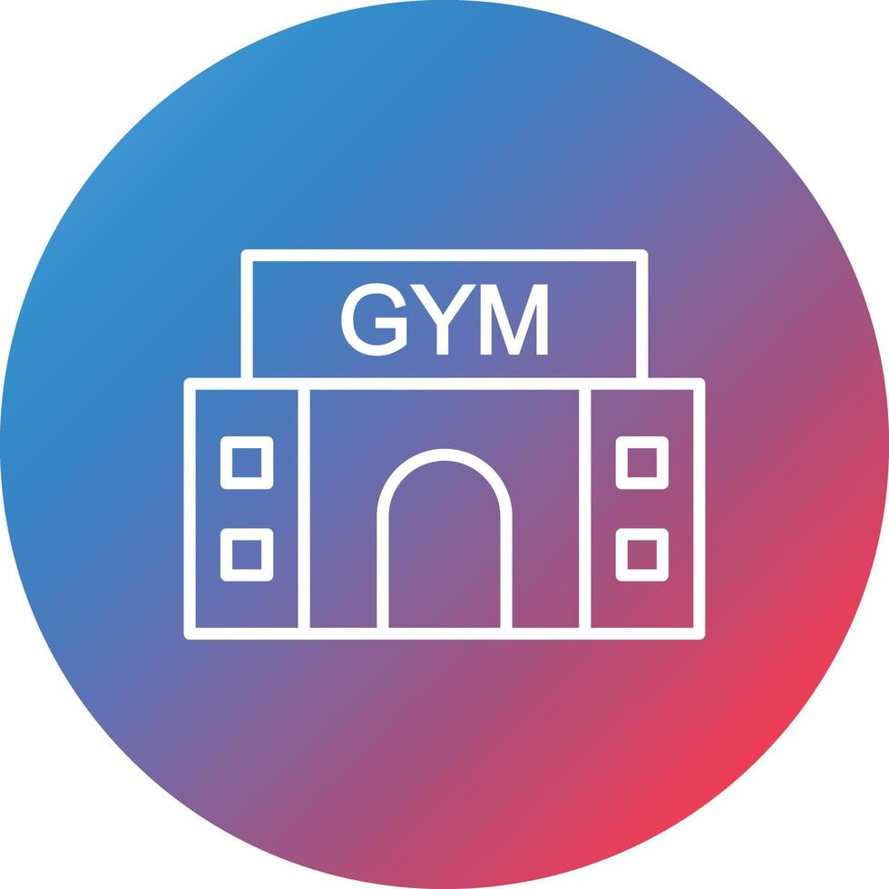 icono de fondo de círculo de gradiente de línea de gimnasio vector