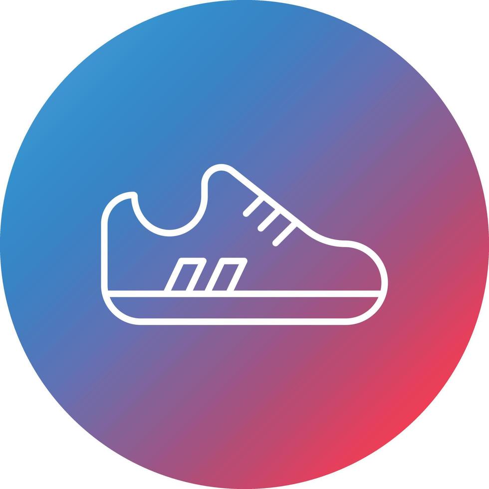 icono de fondo de círculo degradado de línea de zapatillas vector