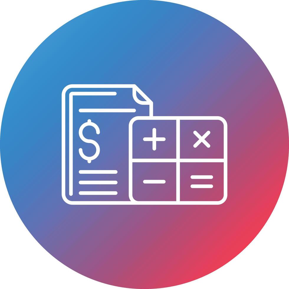 Calculation Line Gradient Circle Background Icon vector