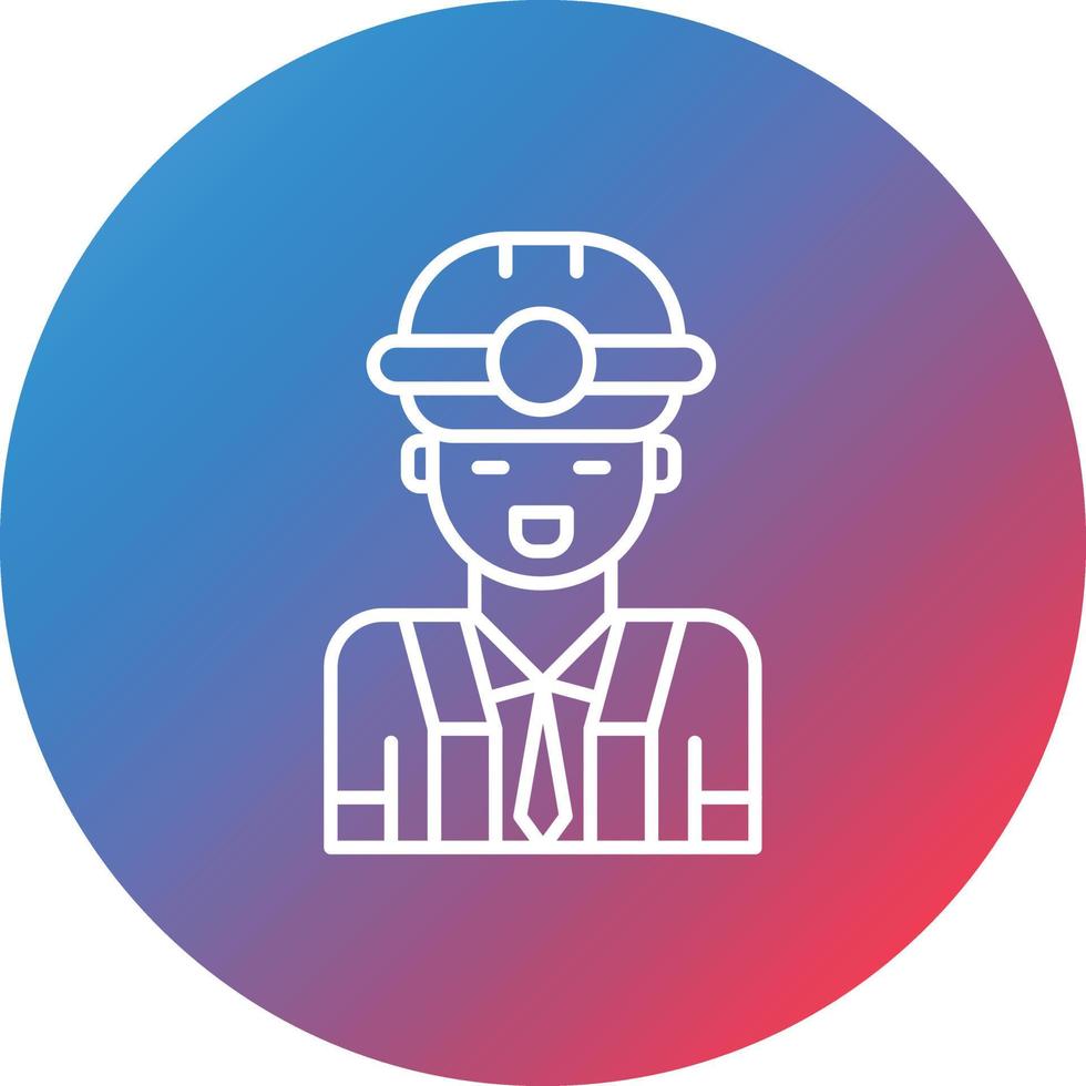 Male Engineer Line Gradient Circle Background Icon vector