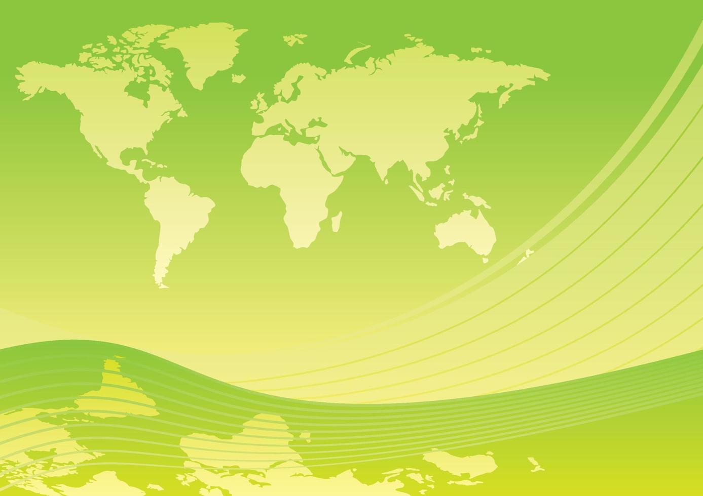 World map on the abstract green background vector