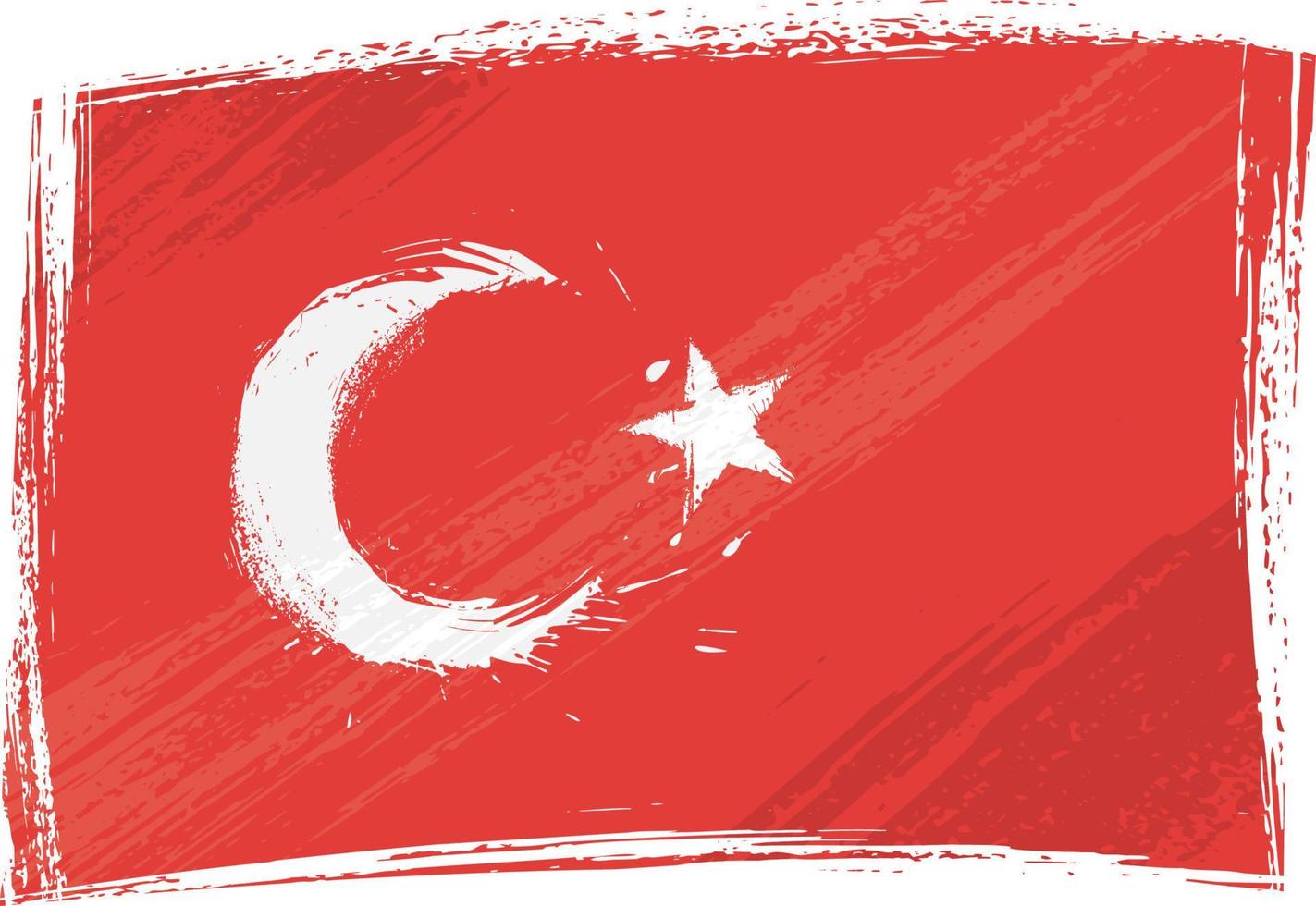 Turkey national flag created in grunge style vector