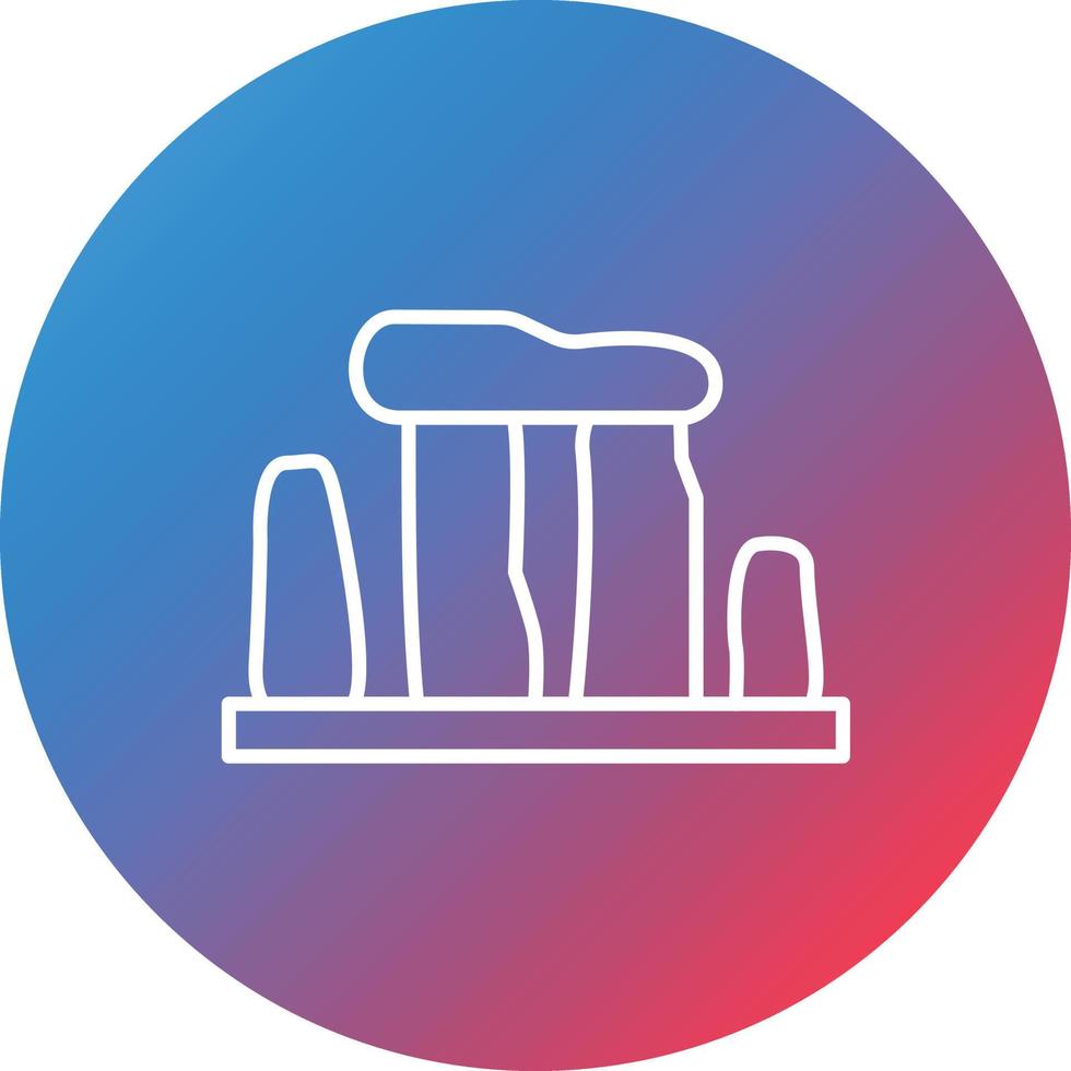 Stonehenge Line Gradient Circle Background Icon vector