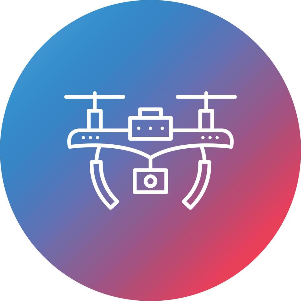 Drone Line Gradient Circle Background Icon vector