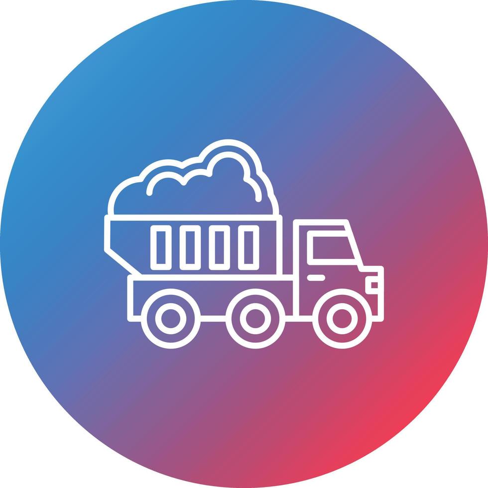 Dump Truck Line Gradient Circle Background Icon vector