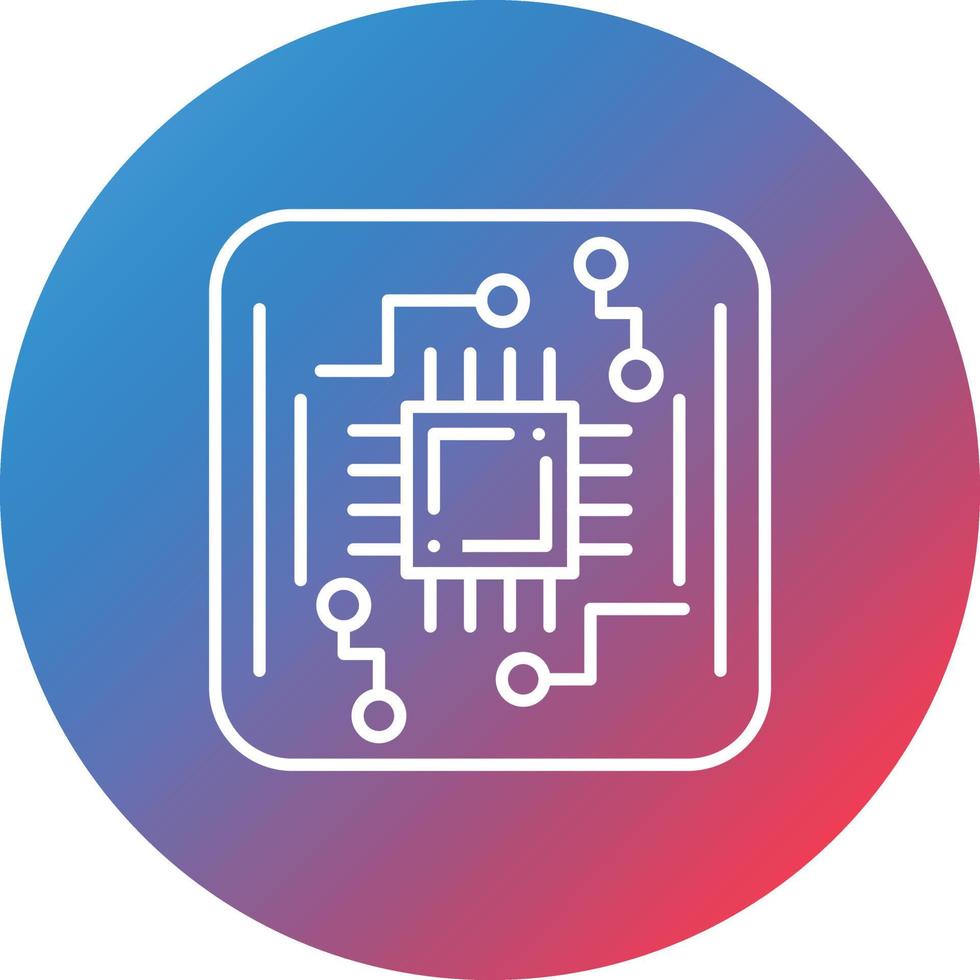 Circuit Board Line Gradient Circle Background Icon vector