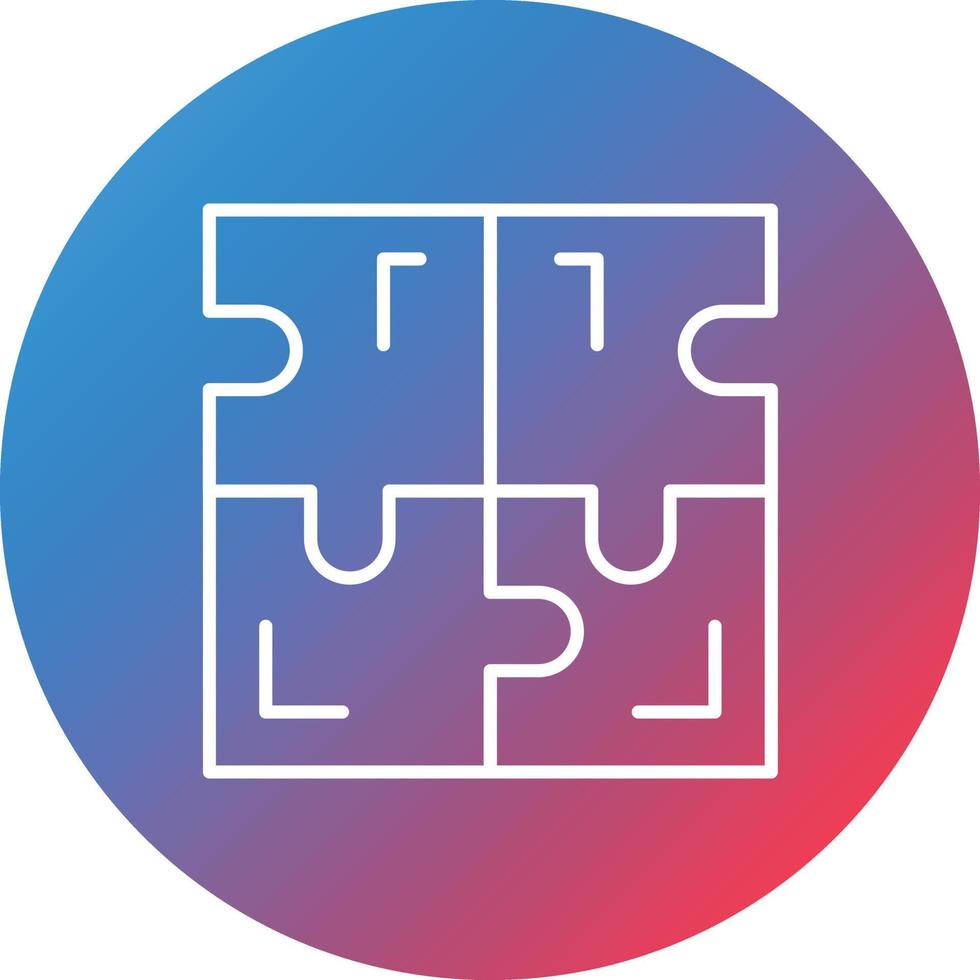 Puzzle Line Gradient Circle Background Icon vector