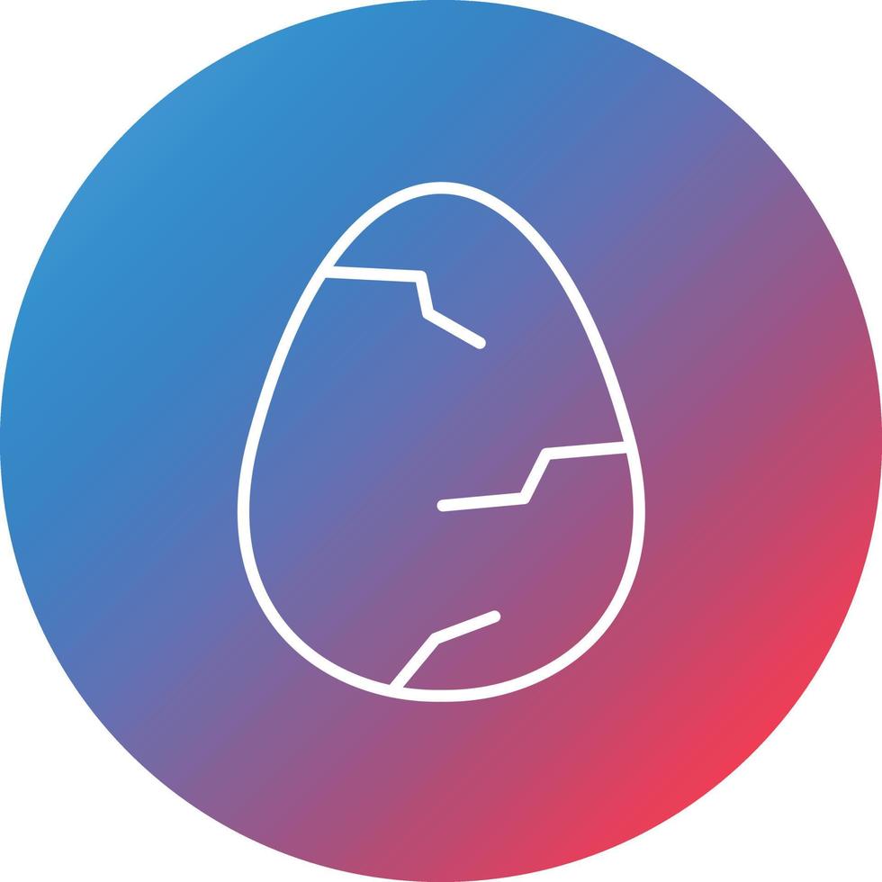 Cracked Egg Line Gradient Circle Background Icon vector