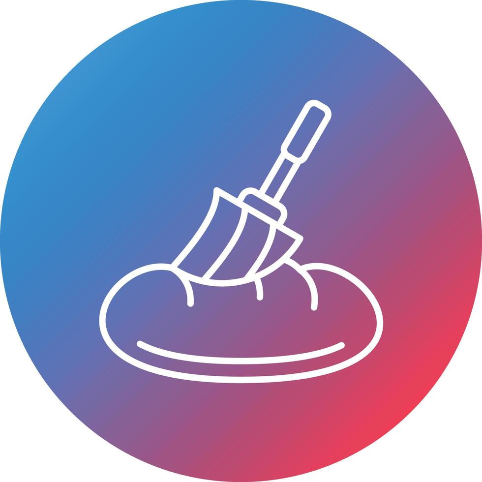 Pastry Brush Line Gradient Circle Background Icon vector