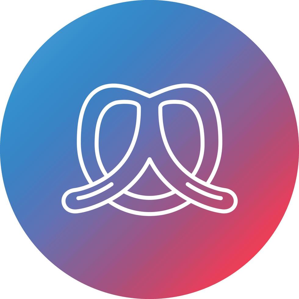 Pretzel Line Gradient Circle Background Icon vector