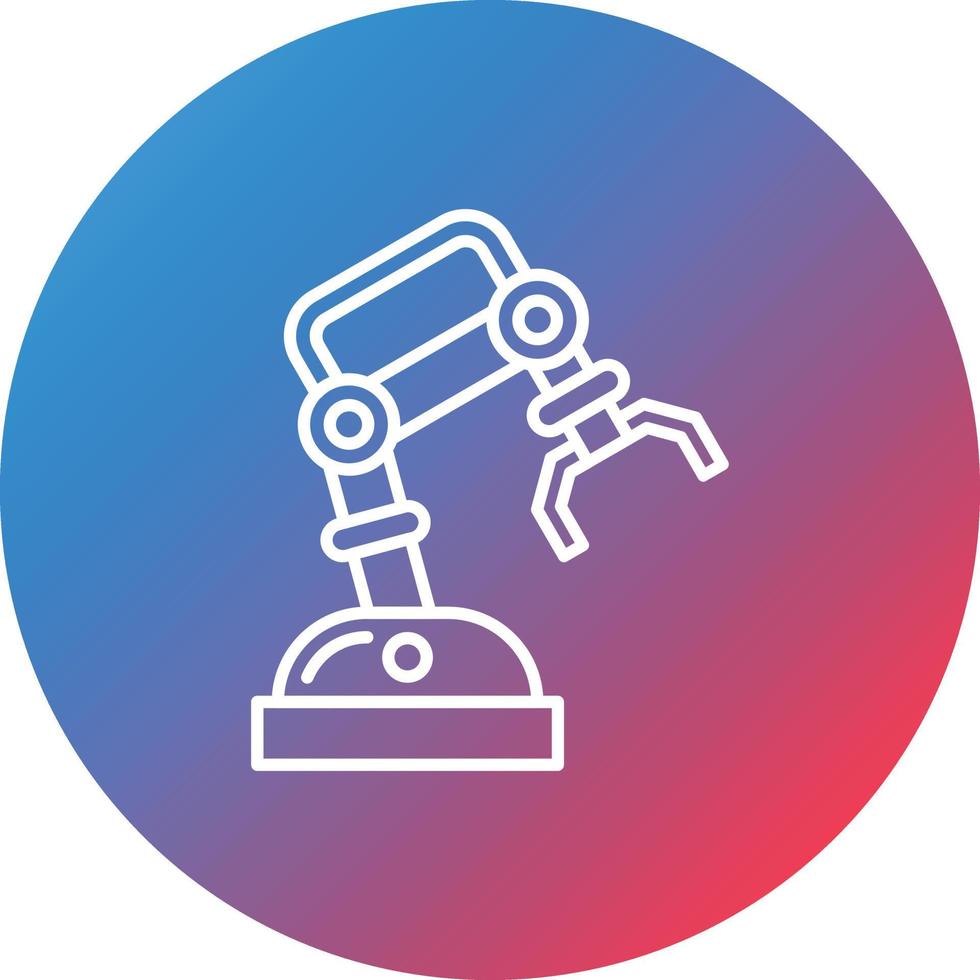 Robotic Arm Line Gradient Circle Background Icon vector