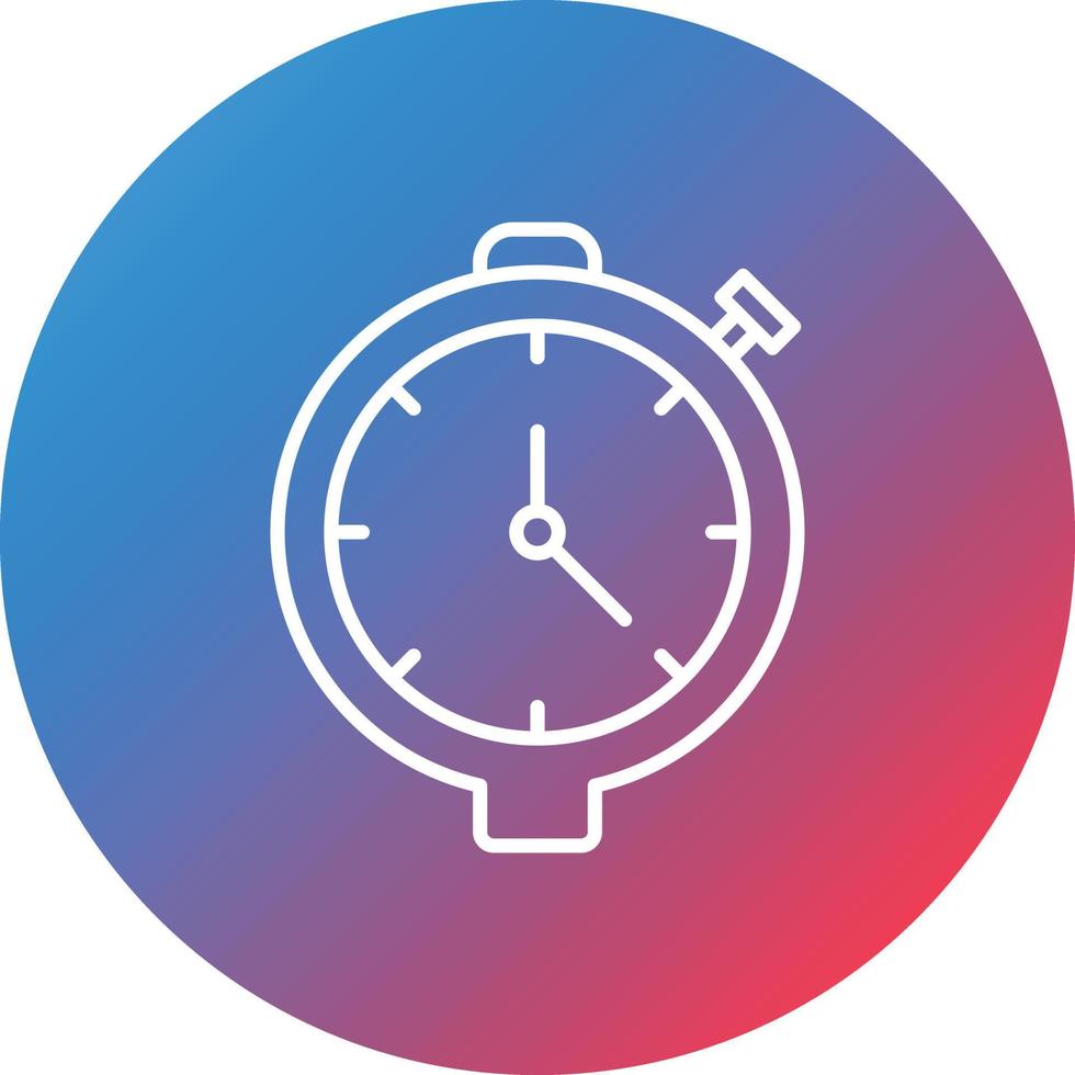 Stopwatch Line Gradient Circle Background Icon vector