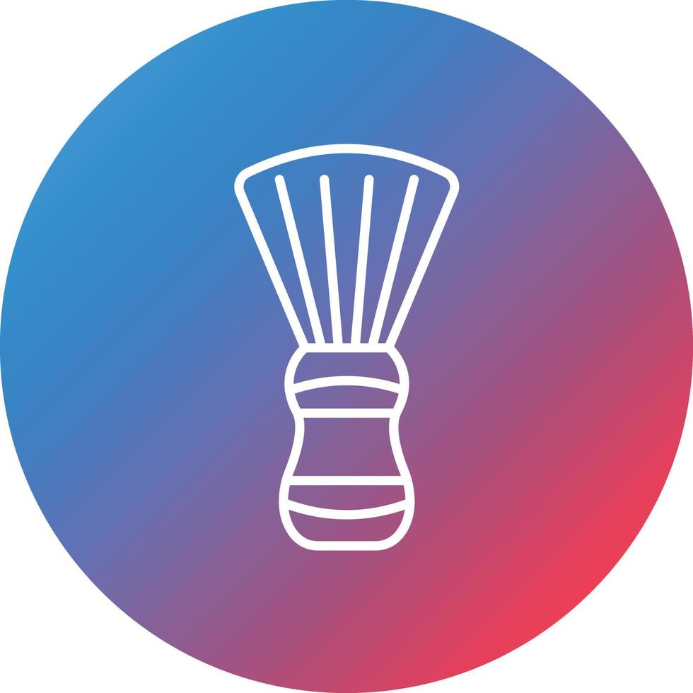 Shaving Brush Line Gradient Circle Background Icon vector