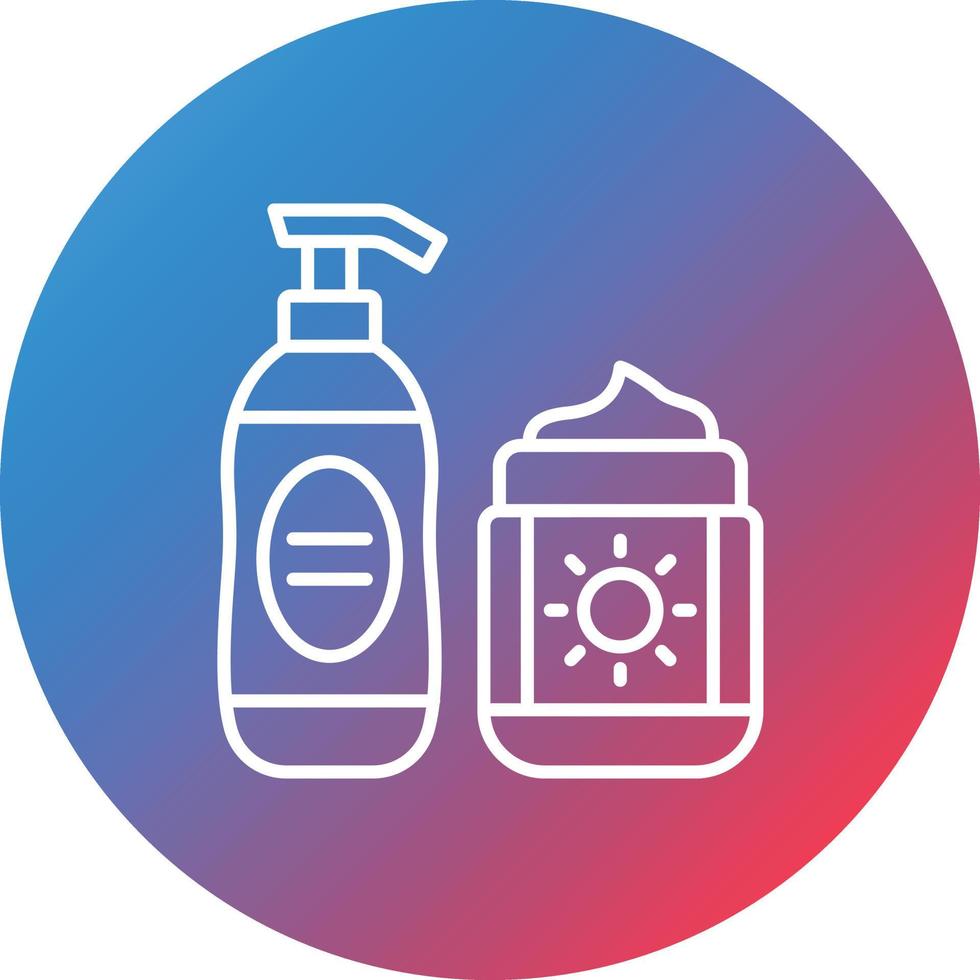 Skincare Line Gradient Circle Background Icon vector