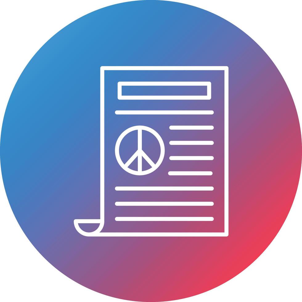 Peace Treaty Line Gradient Circle Background Icon vector