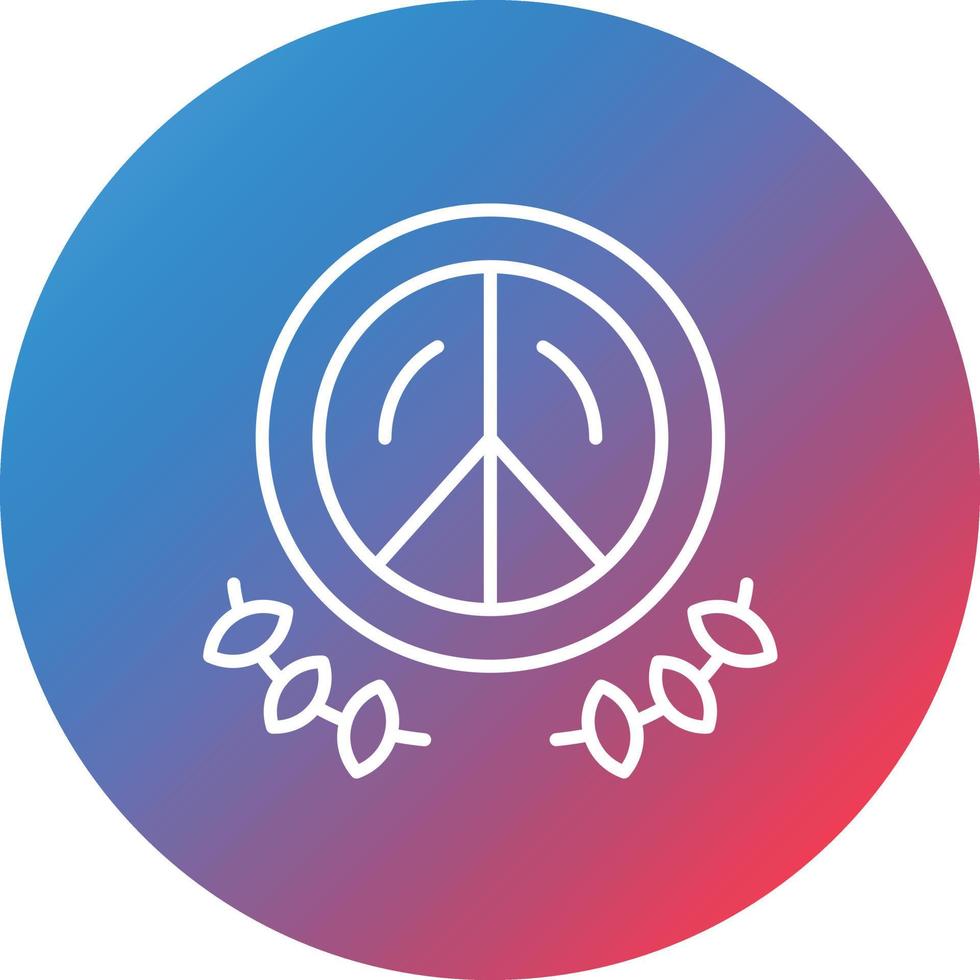 Peace Line Gradient Circle Background Icon vector