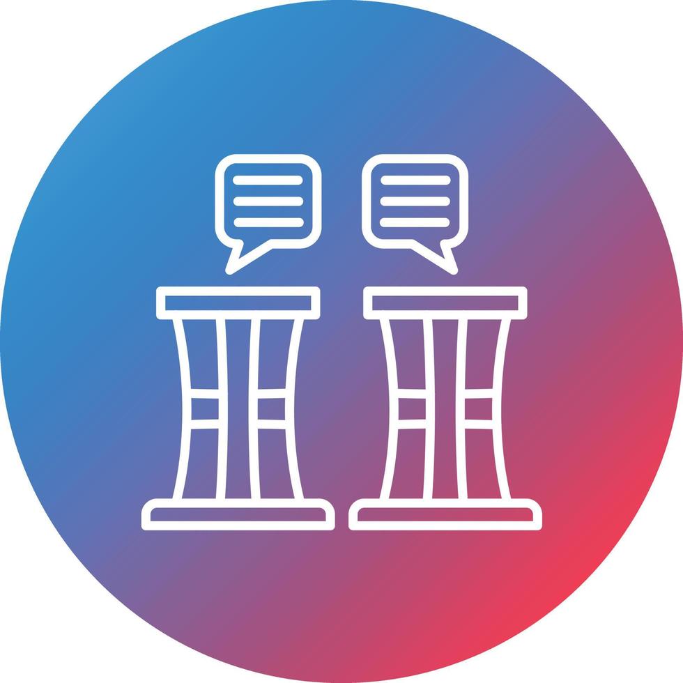 Debate Line Gradient Circle Background Icon vector