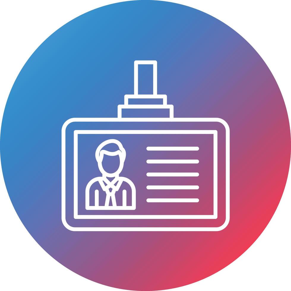 ID Card Line Gradient Circle Background Icon vector