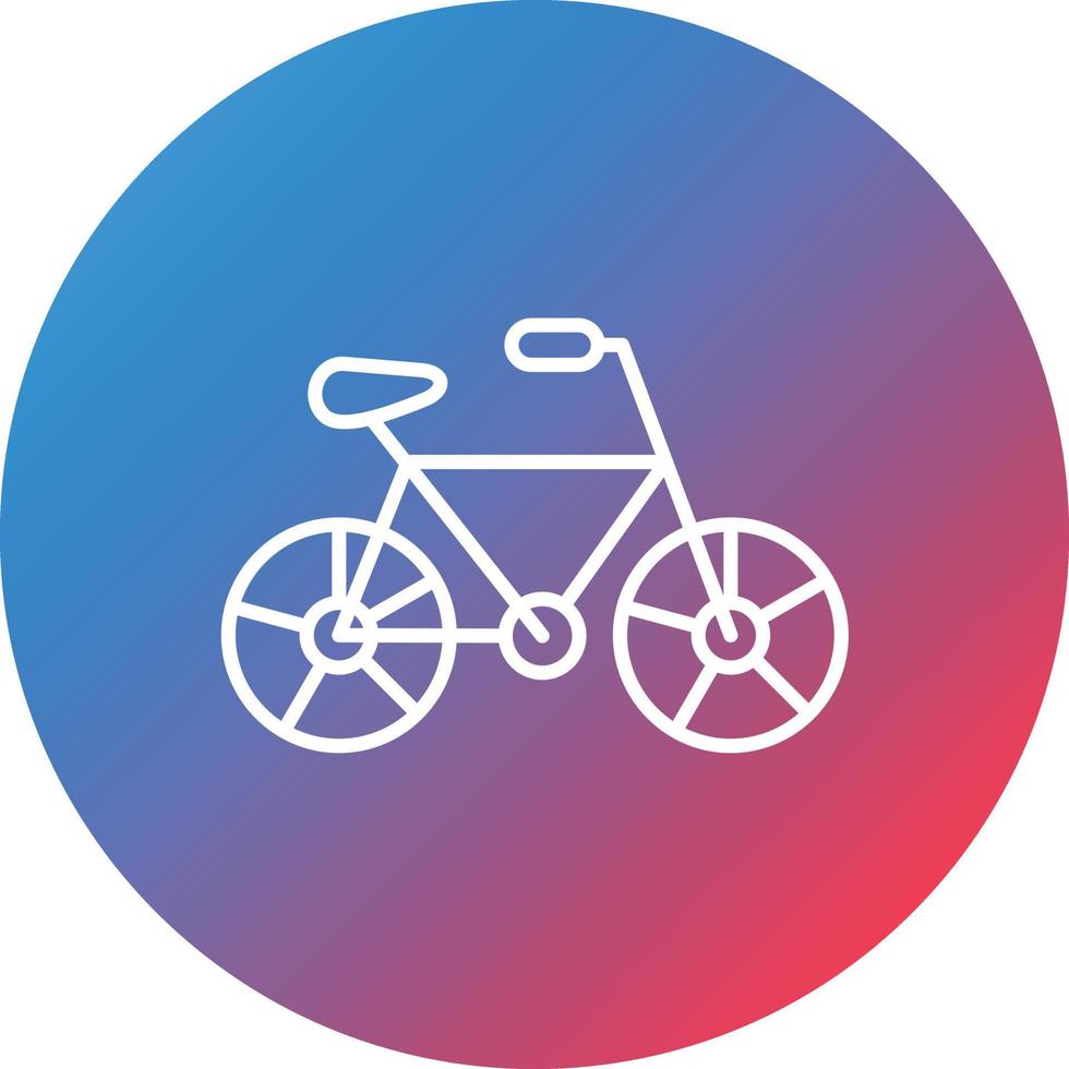 Bicycle Line Gradient Circle Background Icon vector