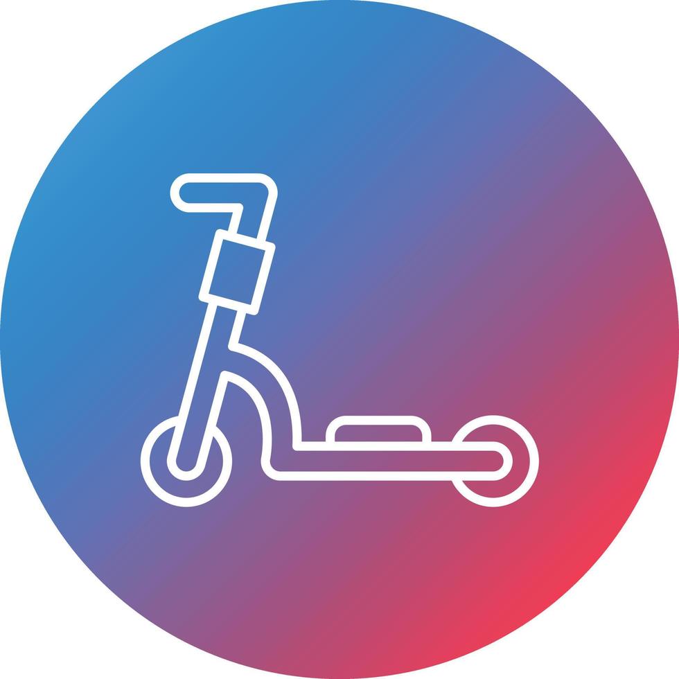 Kick Scooter Line Gradient Circle Background Icon vector