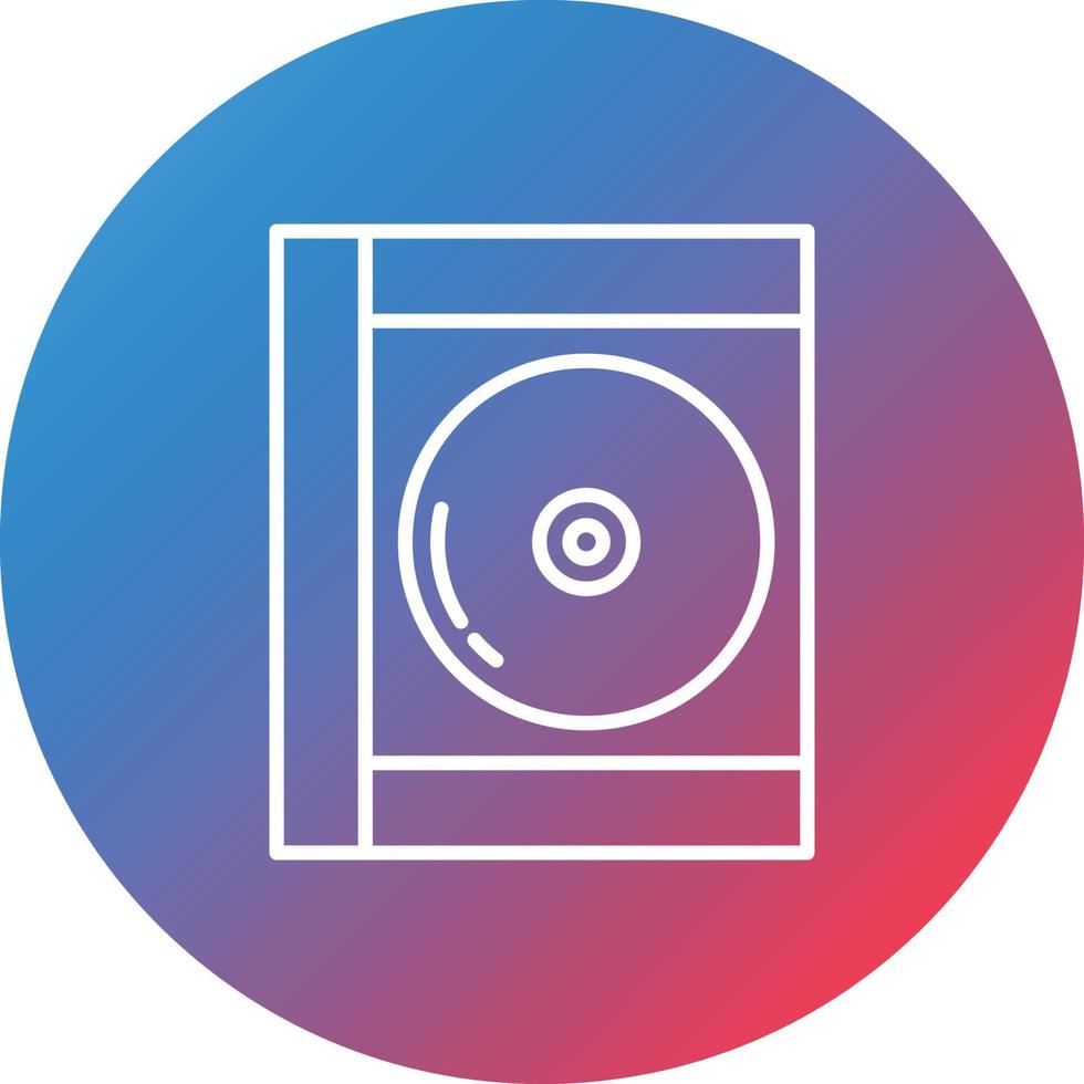 icono de fondo de círculo de degradado de línea de disco compacto vector