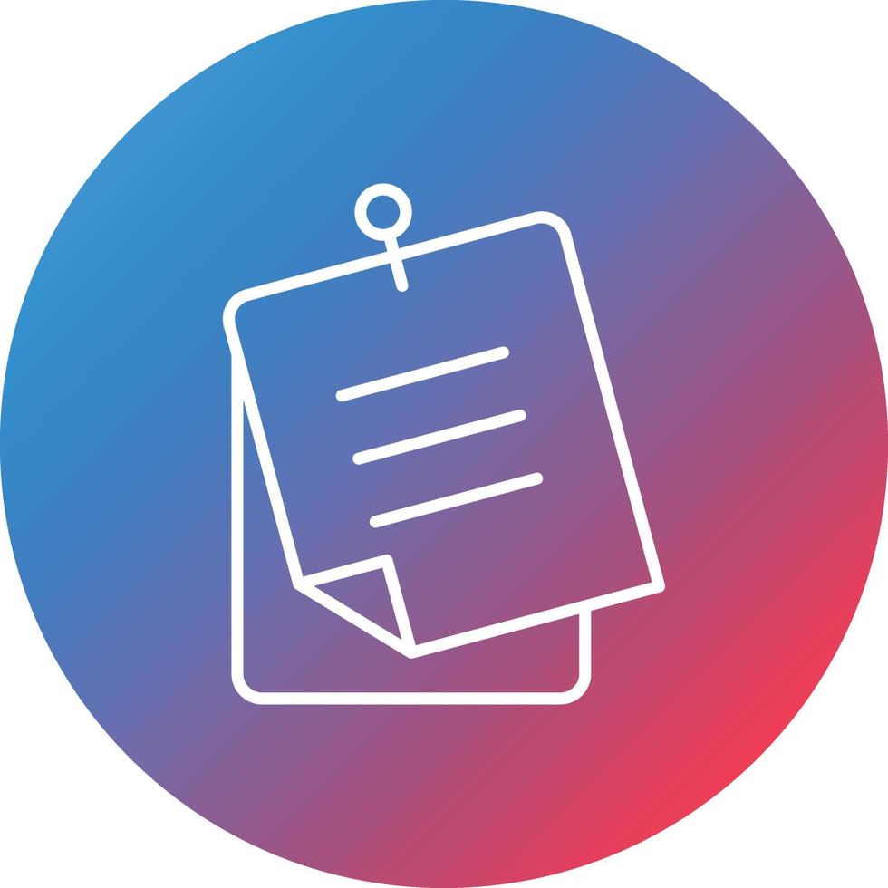 Sticky Note Line Gradient Circle Background Icon vector