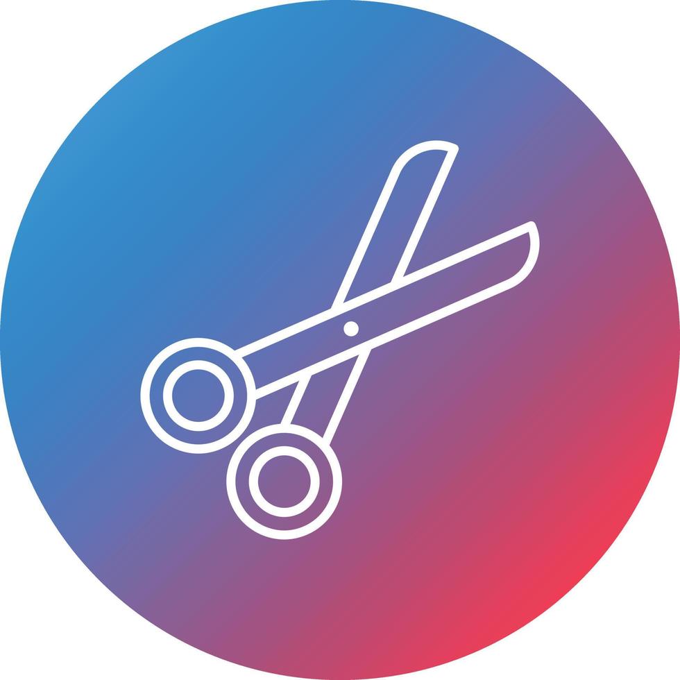 Scissors Line Gradient Circle Background Icon vector