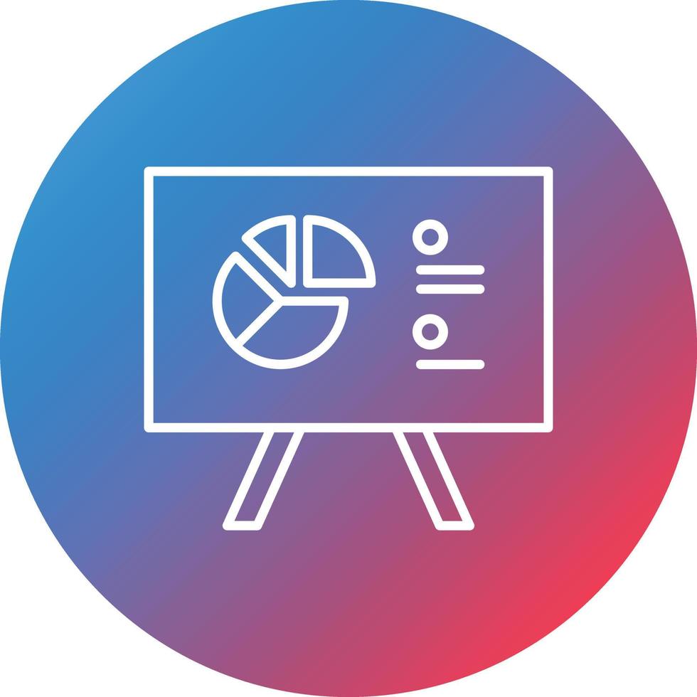 Whiteboard Line Gradient Circle Background Icon vector