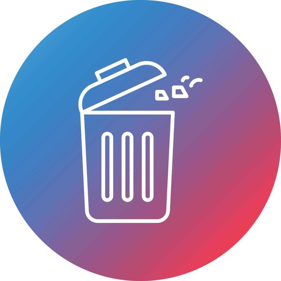 Trash Line Gradient Circle Background Icon vector