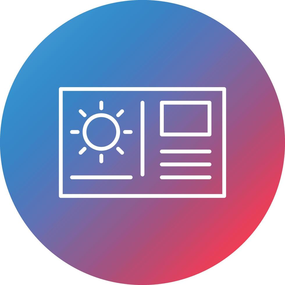 Postcard Line Gradient Circle Background Icon vector