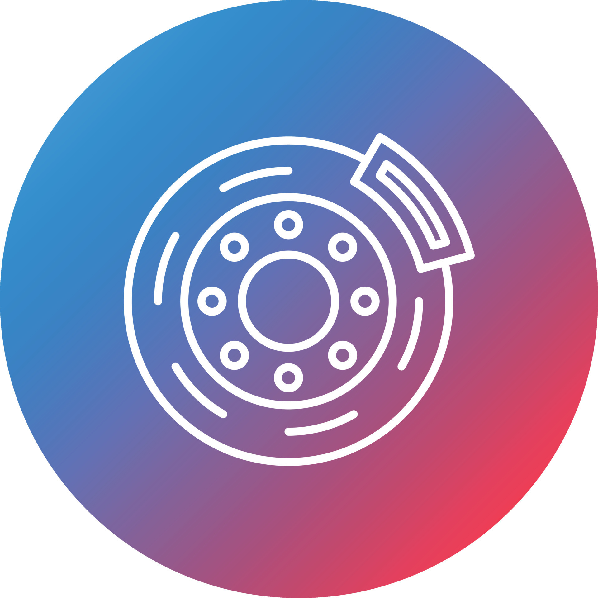 Brake Disc Line Gradient Circle Background Icon 16859690 Vector Art at